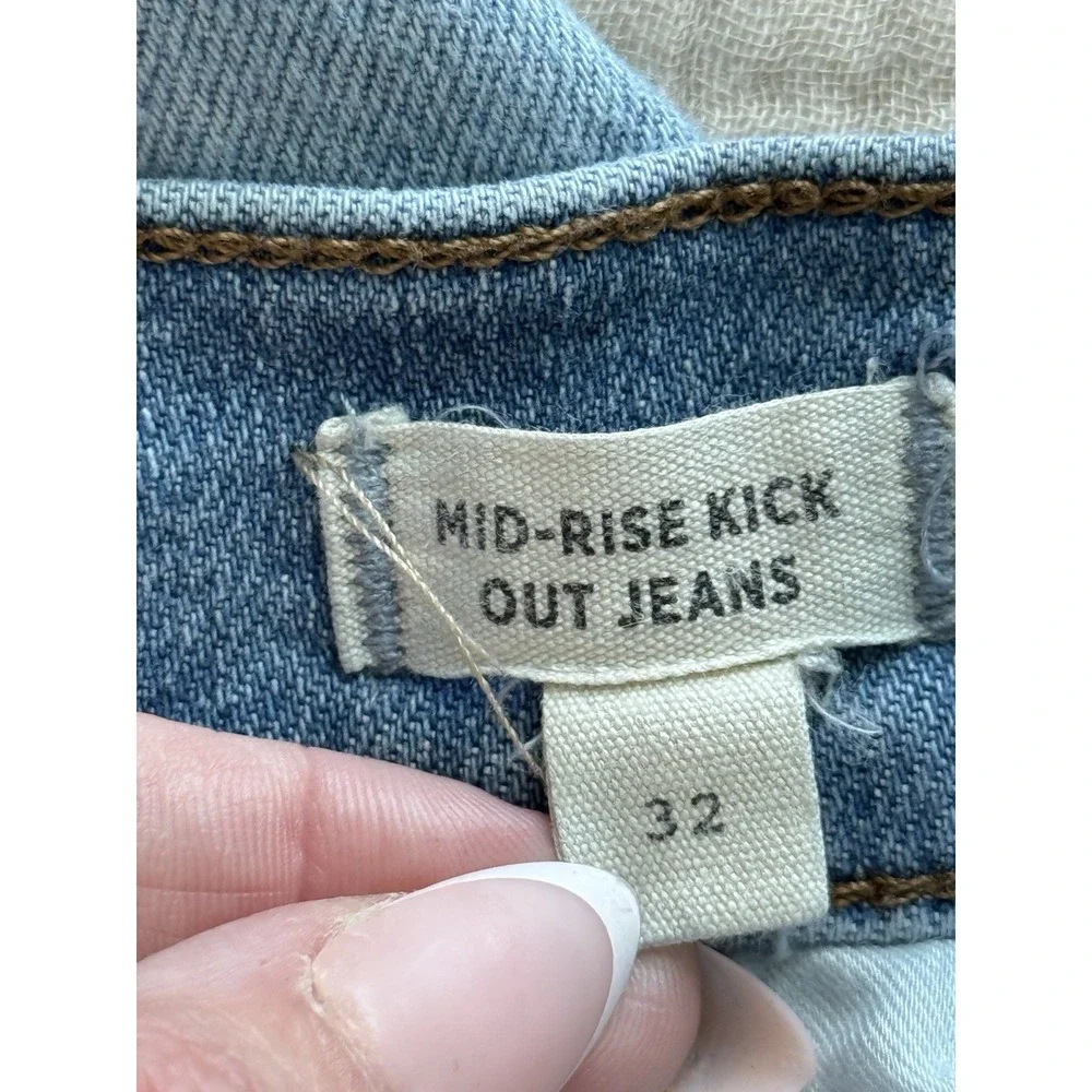 Madewell Mid-Rise Kick Out Jeans Womens 32 Blue Kick Flare‎ Stretch